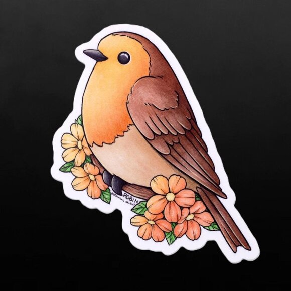 3 for $15 - Robin Bird Sticker - Waterproof Vinyl Nature Deal - Decorating - Picture 4 of 6